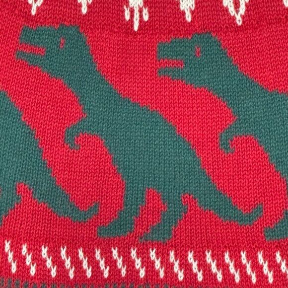 Modcloth Dinosaur T Rex Fair Isle Crew Neck Sweater - NWT - Women’s US XS - Picture 6 of 11
